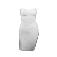 Solid Color Low-Cut Sleeveless Polyester Sexy Style Bandage Dress For Women